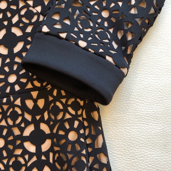 Tadashi Shoji black/tan midi dress - Picture 4 of 9
